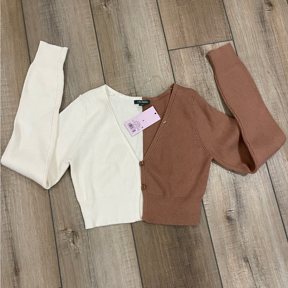 NWT Wild Fable Cropped Top Long Sleeve Size Small